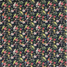 Tropical Flower & Parrot Cotton Print