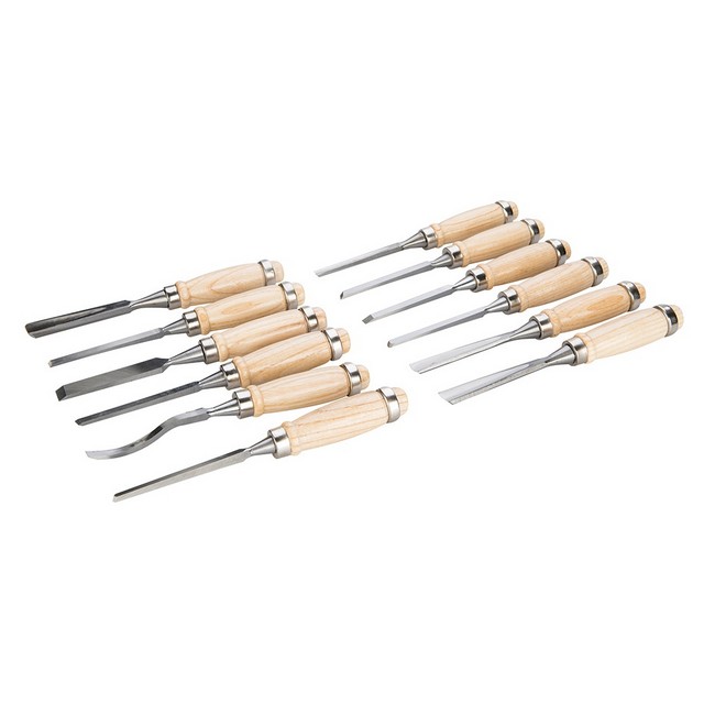 Silverline Wood Carving Set 12pce Precision 200mm