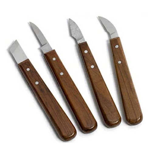 Charnwood Four Piece Chip Carving Set with Rosewood Handles