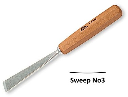 Stubai Stubai 25mm Straight Flat Carving Gouge No3 Sweep