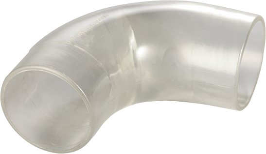 2.5 Inch Clear Plastic 90 Degree Elbow - CLEAR ONLY