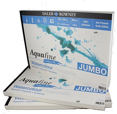 Aquafine Daler Rowney A3 Aquafine Jumbo smooth Watercolour Pad - 50 sheets