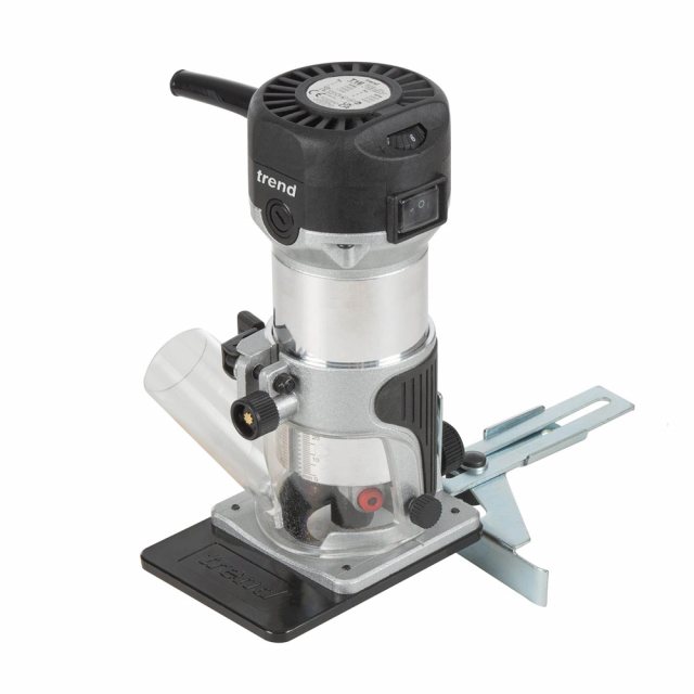 Trend NEW Trend T1ETS Variable Speed Compact Fixed Base Trim Router with Carry Bag 1/4" 710W