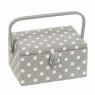 Groves Sewing Box : Grey / White Spot
