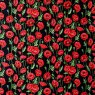 Poppies on Black Cotton Fabric
