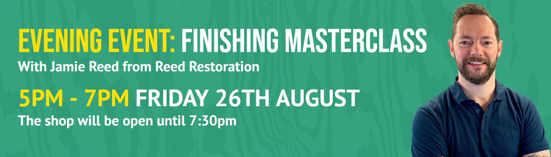 Evening Event: Finishing Masterclass with Jamie Reed