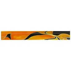 19mm Round Acrylic Pen Blank, Orange with Black and White swirl