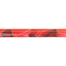 19mm Round Acrylic Pen Blank, Red with Black and White Swirl