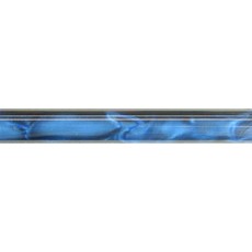 19mm Round Acrylic Pen Blank, Indigo Blue with Black Swirl