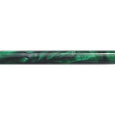 19mm Round Acrylic Pen Blank, Dark Green with Black Swirl