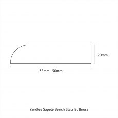 Sapele Bench Slats with a Bullnose Profile