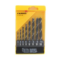 Famag Brad point drill bit, CV steel, set of 8 pcs?3,4,5,6,7,8,9,10mm in plastic box