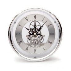 Silver Skeleton Clock 149mm