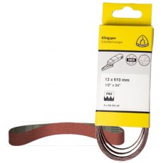 Klingspor 13 x 457mm  Aluminium Oxide Powerfile Sanding Belts Pack of 3