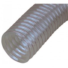 Transparent Flexible Dust Extraction Hose Polyester - Polyurethane Wire Helix 38mm 5M Length