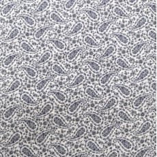 Black and White  Paisley Cotton Lawn Fabric