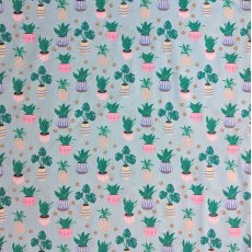 Plants & Paw Prints Cotton Fabric