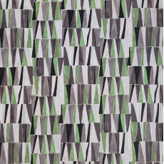 Green Triangles Abstract Cotton Fabric