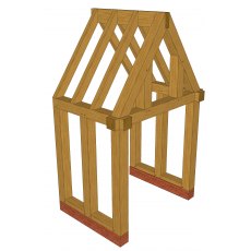 Green Oak Brick-Based Porch Kit