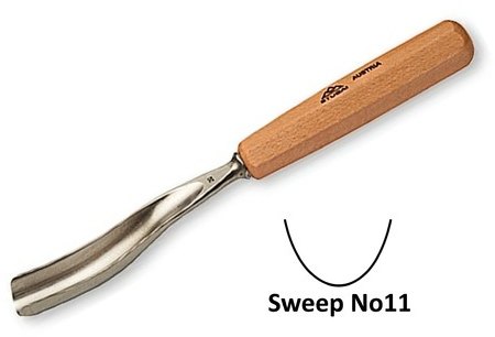Stubai Stubai 4mm Bent Carving Gouge No11 Sweep