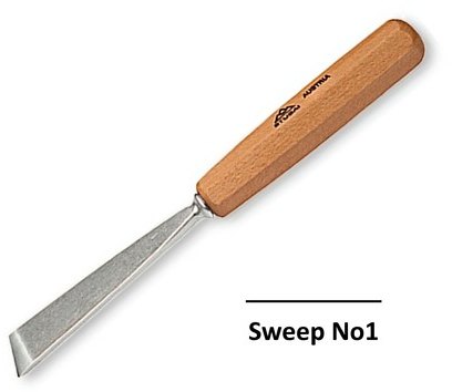 Stubai Stubai No1 Sweep 12 mm Skew Flat Carving Tool