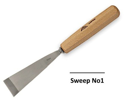 Stubai Stubai 12mm Straight Flat Carving Gouges No1 Sweep