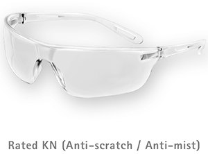 JSP Stealth 16g Clear K & N Rated Anti-Mist Safety Glasses