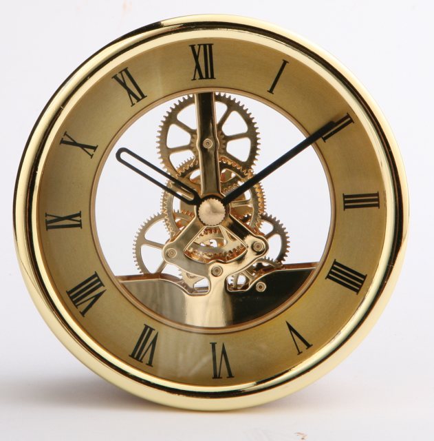 Gold skeleton clock 150mm