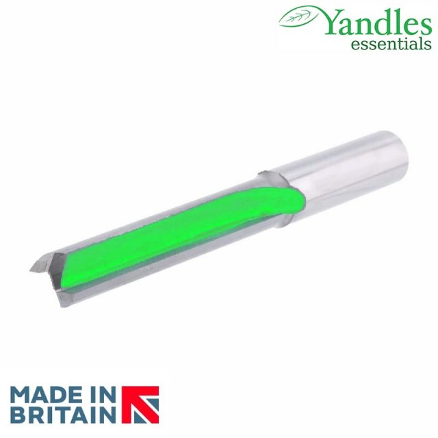 Yandles essentials 1/4' double flute straight cutter 10mm diameter x 25mm cutting depth - UK MADE