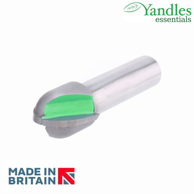 Yandles essentials 1/2' radius cove cutter 19.1mm diameter, 32mm depth, 9.5mm radius - UK MADE