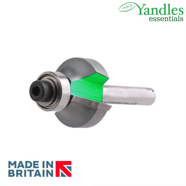 Yandles essentials 1/4' bearing guided ovolo cutter 31.7mm diameter, 15.9mm depth of cut - UK MADE