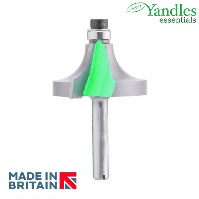 Yandles essentials 1/2' Bearing guided ovolo cutter 38mm diameter, 19.1mm depth of cut - UK MADE