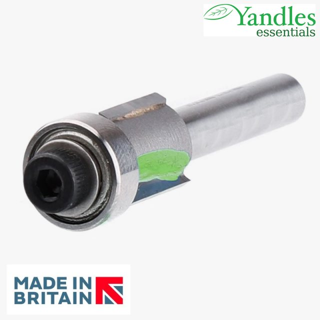 Yandles essentials 1/4' triple flute self guided trim cutter 12.7mm diameter x 12.7mm cutting depth, 12.7mm
