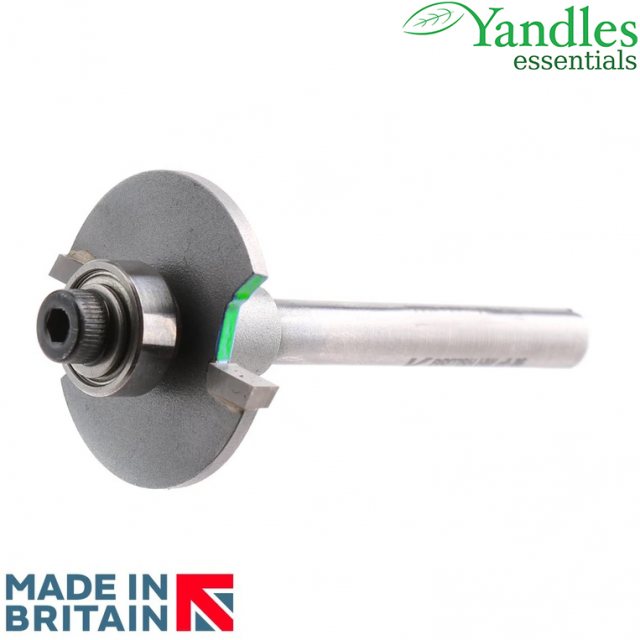 Yandles 1/4' slotting cutter diameter 31.8mm, depth of cut 3.2mm bearing to edge of cut 9.5mm, bearing 12.7m