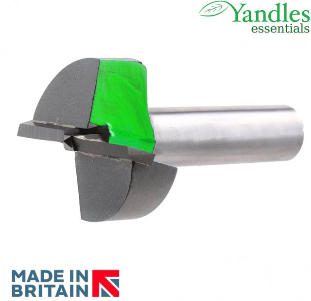 Yandles 1/2' router machine bit 35mm for fast accurate manufacturing of aperture for kitchen hinges