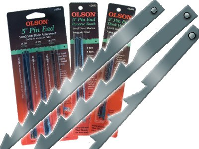Olson Saw FR42701 Pin End Scroll Saw Blade, 25 TPI, 6-Pack