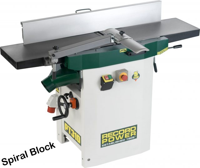 Record Power Record Power Helical Planer Thicknesser With Spiral / Helical Blade Block + Digital Readout & Wheels