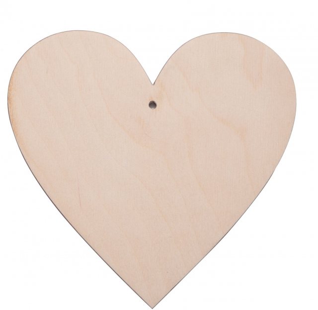 Large Plywood Hangable Heart, Suitable for Pyrography