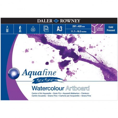 Daler Rowney A3 Aquafine Texture Watercolour Artboard