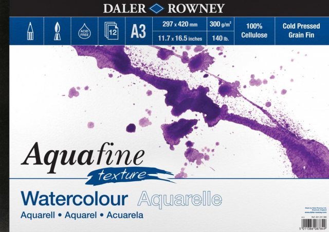Aquafine Daler Rowney A3 Aquafine Textured Watercolour Paper Pad