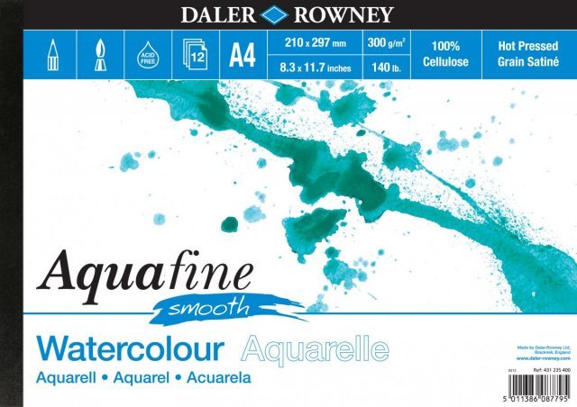 Aquafine Daler Rowney A4 Aquafine Smooth Watercolour Paper Pad