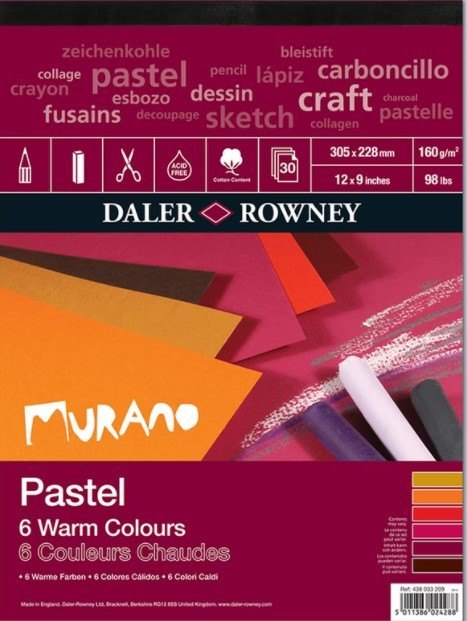 Daler Rowney Daler Rowney Murano Pastel Paper Pad  - Warm colours (12 x 9')