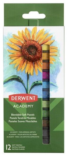 Derwent Academy Blendable Soft Pastels - set of 12 assorted colours