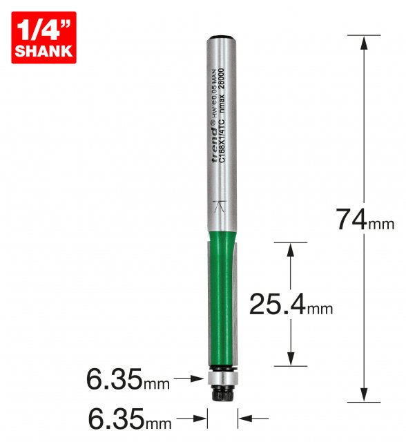 Trend GUIDED TRIMMER 6.35MM DIA X 25.4MM
