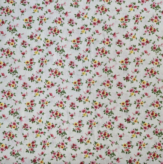 Yandles Pink Florals on Cream Rayon Linen