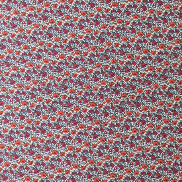 Yandles Pink & Red Poppy Cotton Fabric