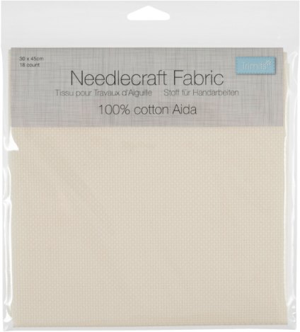 Trimits Needlecraft Fabric 18 count Cream