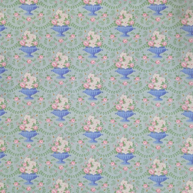 Yandles Flowerbees Teal Cotton Fabric