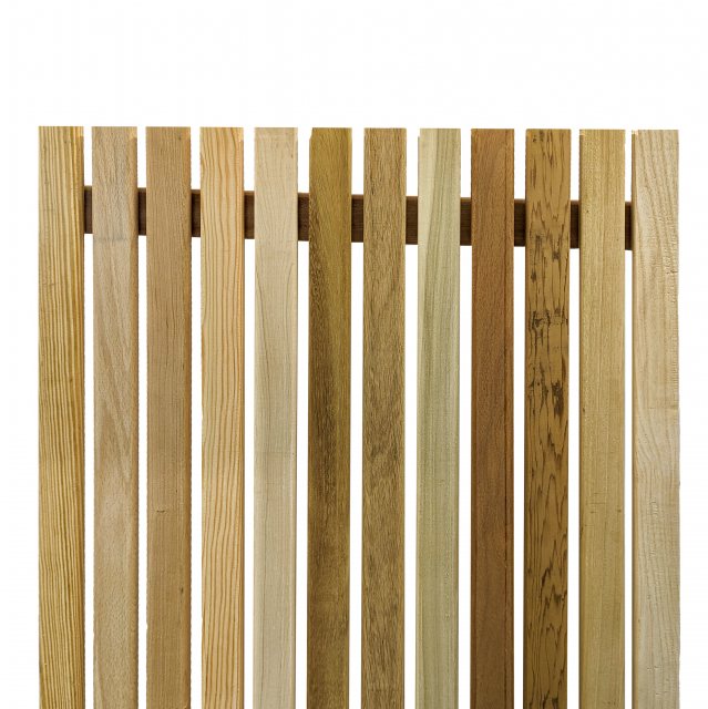 Mixed Wood Slats for Fencing Front View