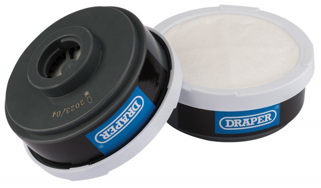 Draper Spare A1P2 Filters (2) for Combined Vapour and Dust Respirator 03030